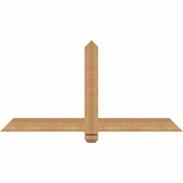 Ekena Millwork Eugene Smooth Timber Gable Bracket, Western Red Cedar, 48"W x 24"H x 1 1/2"D x 3 1/2"F, 12/12 Pitch GBW048X24X0204EUG00SWR - main